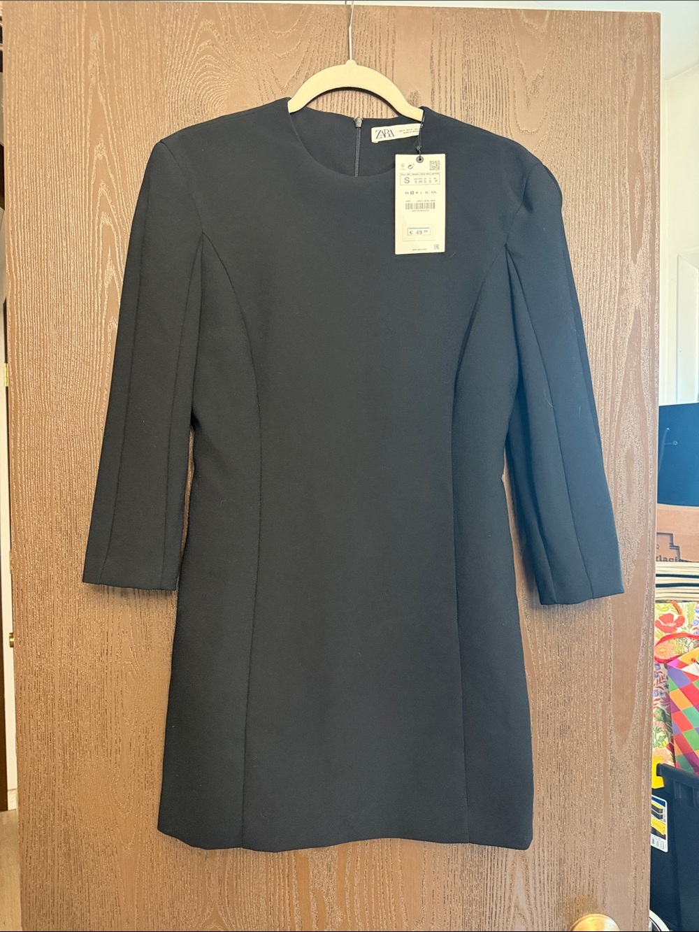 Zara Black Mini Dress with Structured Seams